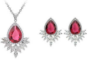 Statement Tear Drop Pendant and Earring Duo