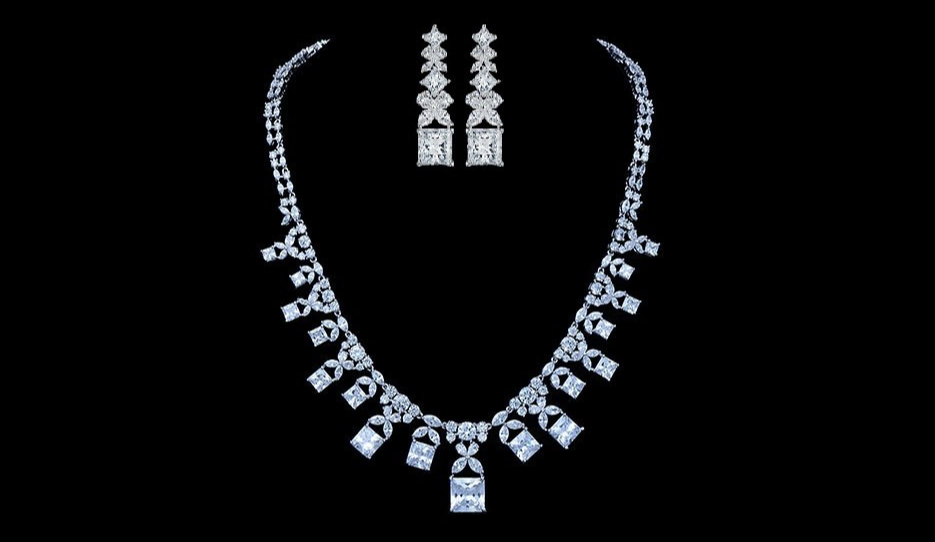 Crown Jewel Rodium Plated Set