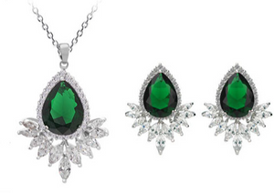 Statement Tear Drop Pendant and Earring Duo