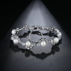 Freshwater Pearl Rodium Plated Bracelet