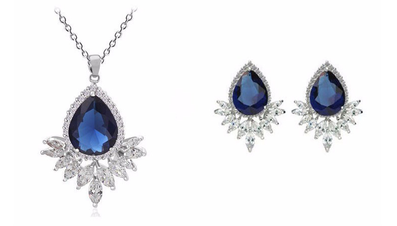 Statement Tear Drop Pendant and Earring Duo