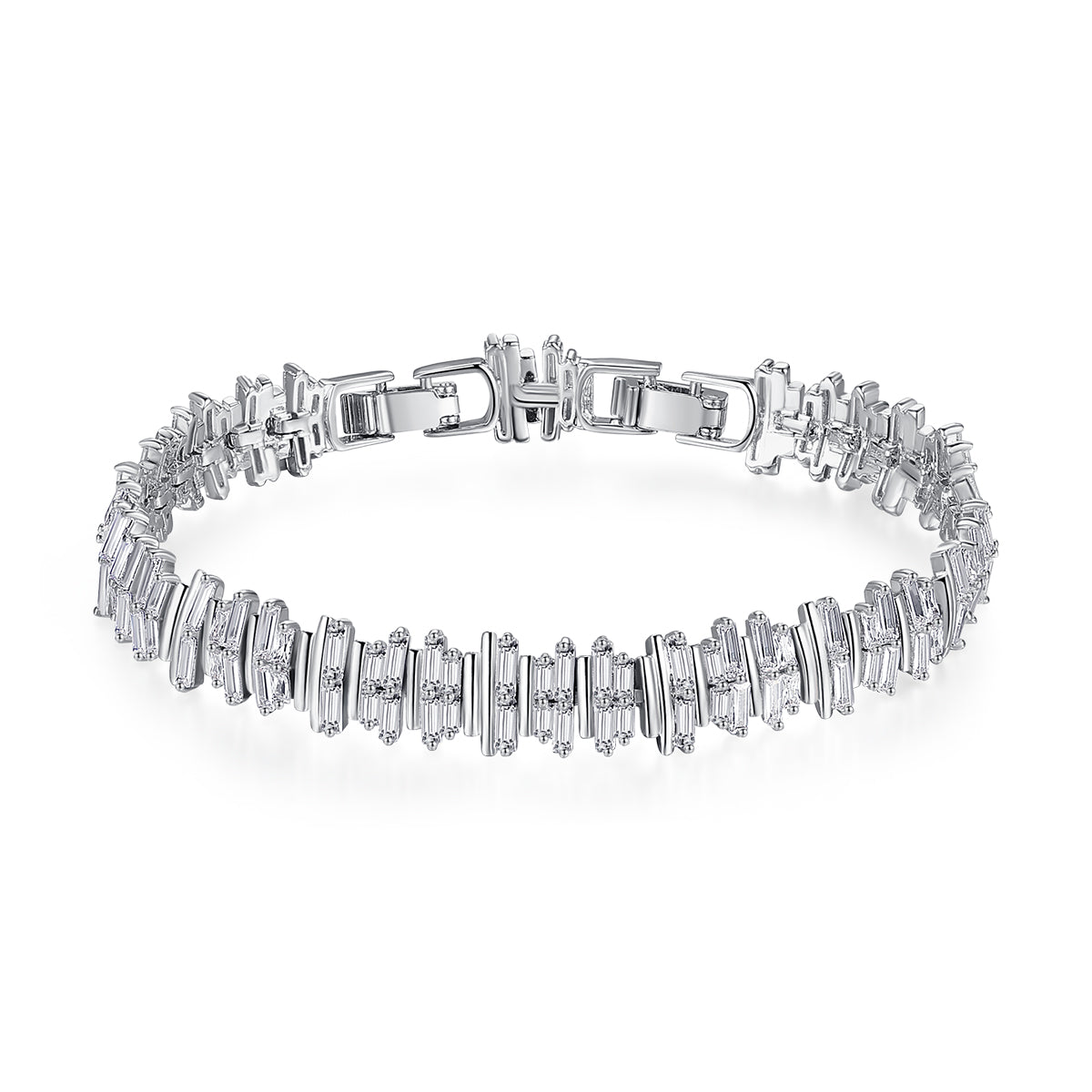 Baguette Cut Diamond Look Bracelet