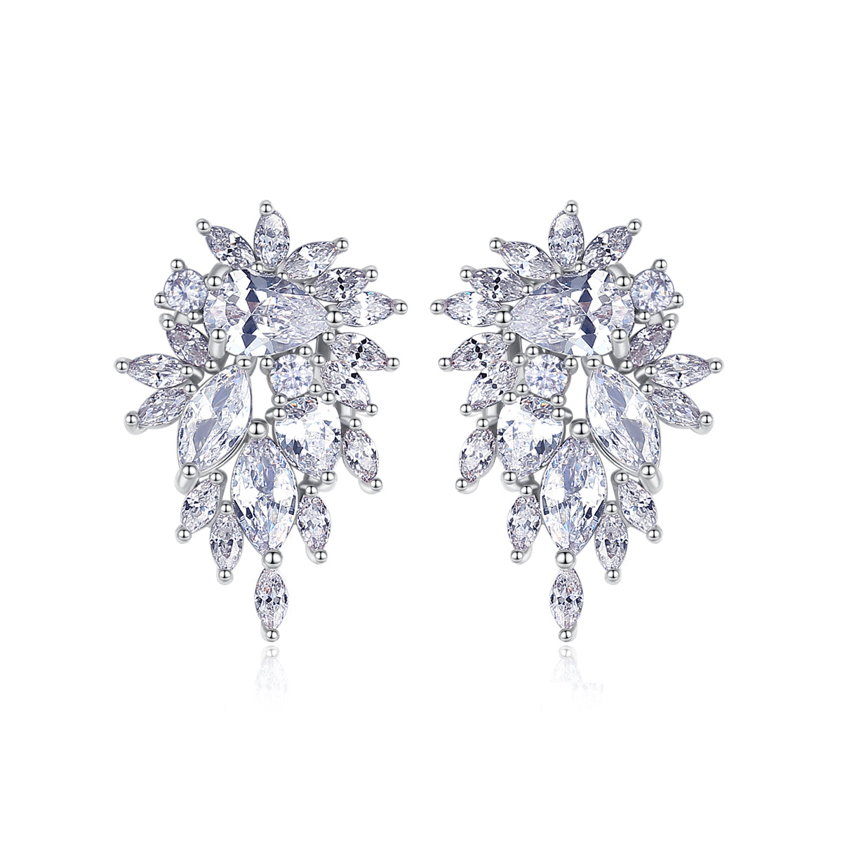 Angelic Cubic Zirconia Rodium Plated Earrings