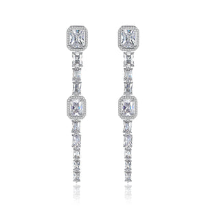 Baguette Cut Cubic Zirconia Drop Earrings