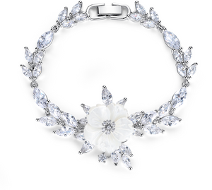 Mother of Pearl Rose Cubic Zirconia Bracelet