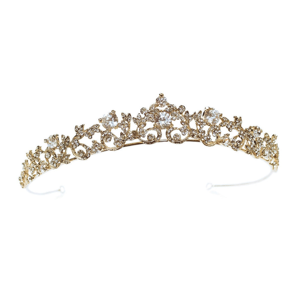 Precious gold crystal vintage style tiara