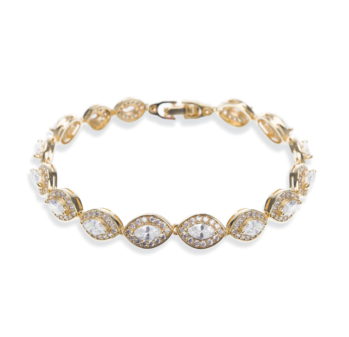 Promise gold crystal marquise cut bracelet