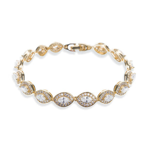 Promise gold crystal marquise cut bracelet