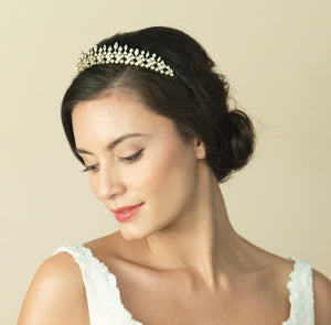 Margaretta gold crystal fringe tiara