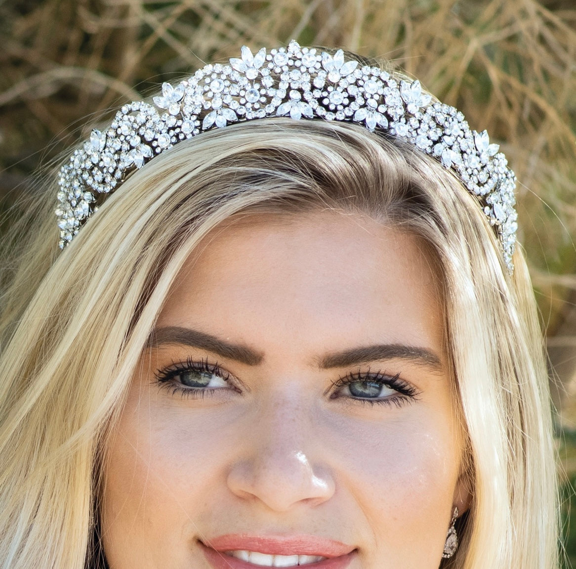 Octavia rhodium crystal heirloom style tiara