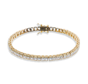 Elegance gold crystal square tennis bracelet