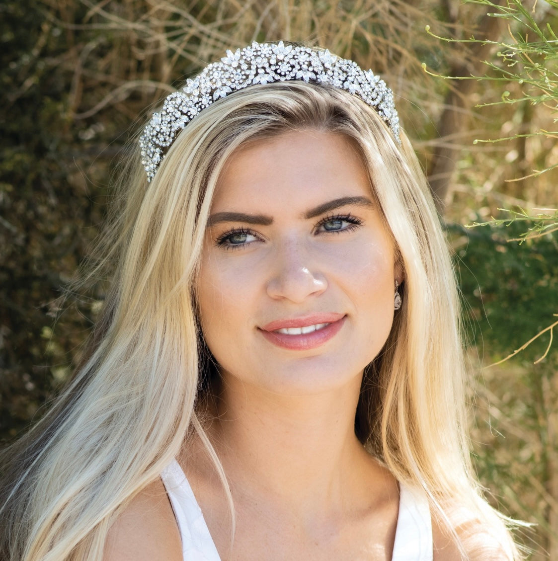 Octavia rhodium crystal heirloom style tiara